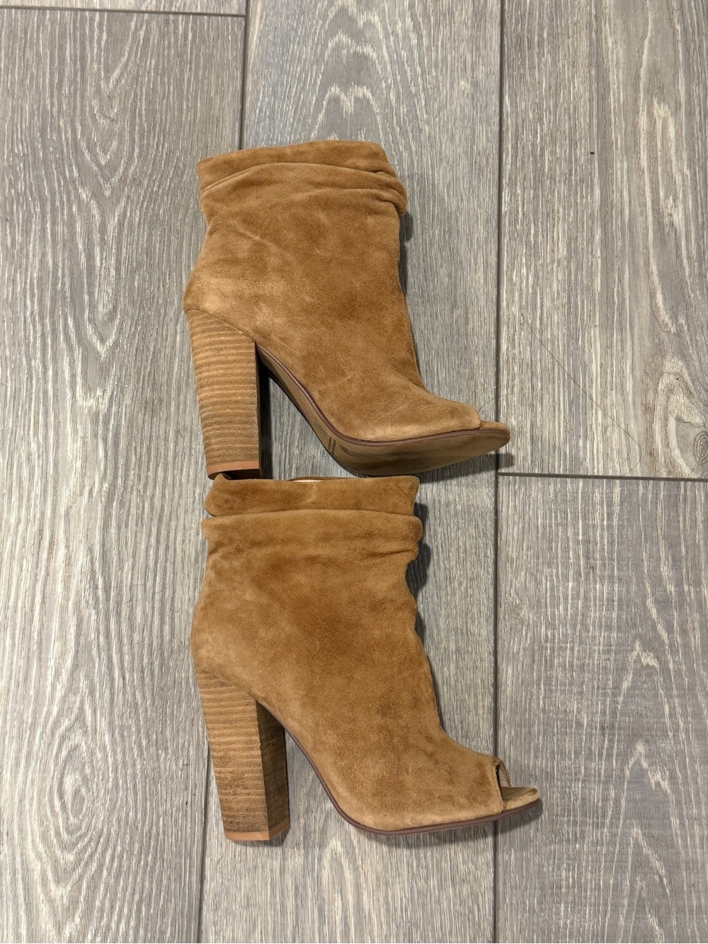 Kristin Cavallari Chinese Laundry Slouch Open Toe suede Bootie 7